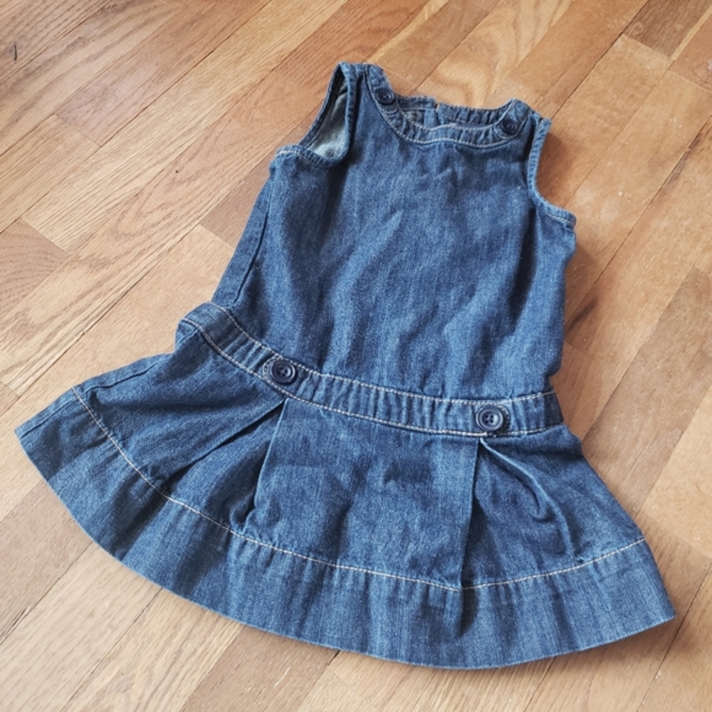 Gap jean pleated romper dress 2T